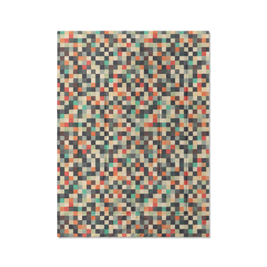 Pixel Mosaic Multicolor Earthtone in Twin XL (68" x 92") Size