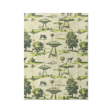 UFO Cow Abduction Toile in Twin XL (68" x 92") Size