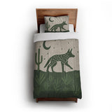 Desert Coyote Forest & Moss Green in Twin XL (68" x 92") Size