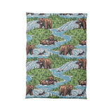 Bears Catching Salmon in Twin XL (68" x 92") Size