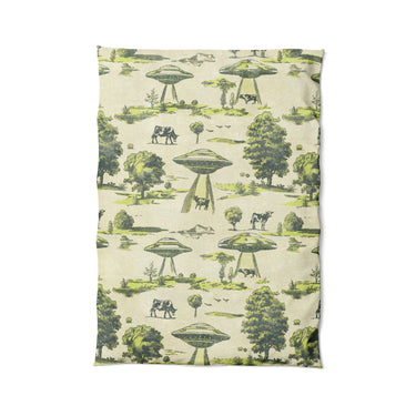 UFO Cow Abduction Toile in Twin XL (68" x 92") Size