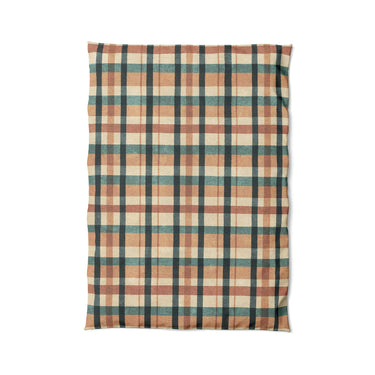 Brenton Plaid Taupe Teal in Twin XL (68" x 92") Size