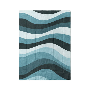 Sinuous Teal Monochrome in Twin XL (68" x 92") Size