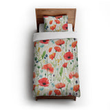 Watercolor Poppies in Twin XL (68" x 92") Size