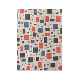 Geometric Confetti Blue & Red in Twin XL (68" x 92") Size