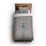 Solar System Blue & Ivory in Twin XL (68" x 92") Size