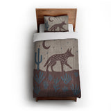 Desert Coyote Dark Red Clay & Dusty Blue in Twin XL (68" x 92") Size