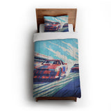 8 Bit Stock Cars in Twin XL (68" x 92") Size