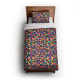 Pixel Mosaic Multicolor Vibrant in Twin XL (68" x 92") Size