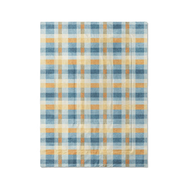 Monroe Plaid Blue & Yellow in Twin XL (68" x 92") Size