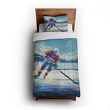 8 Bit Pond Hockey in Twin XL (68" x 92") Size