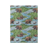 Bears Catching Salmon in Twin XL (68" x 92") Size