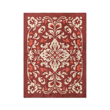 Annette Red & Ivory in Twin XL (68" x 92") Size