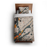 Jason Dark Teal & Orange in Twin XL (68" x 92") Size