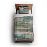 Jörgan Teal & Taupe in Twin XL (68" x 92") Size