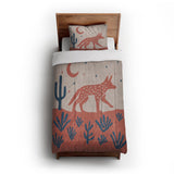 Desert Coyote Denim Blue & Terracotta in Twin XL (68" x 92") Size