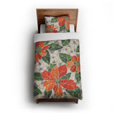 Mosaic Poinsettia Orange in Twin XL (68" x 92") Size