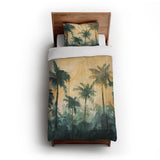 Sunset Palms Green & Orange in Twin XL (68" x 92") Size