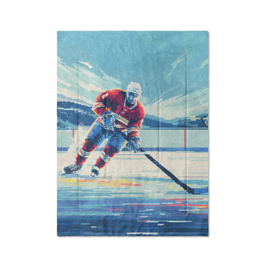 8 Bit Pond Hockey in Twin XL (68" x 92") Size
