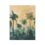 Sunset Palms Green & Orange in Twin XL (68" x 92") Size