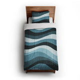 Sinuous Teal Monochrome in Twin XL (68" x 92") Size