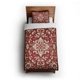 Annette Red & Ivory in Twin XL (68" x 92") Size