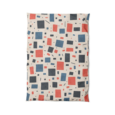 Geometric Confetti Blue & Red in Twin XL (68" x 92") Size