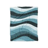 Sinuous Teal Monochrome in Twin (68" x 88") Size