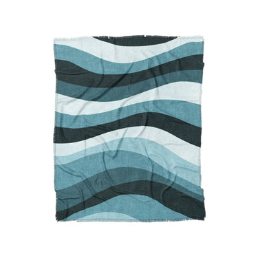 Sinuous Teal Monochrome in Twin (68" x 88") Size