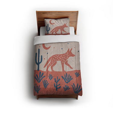 Desert Coyote Denim Blue & Terracotta in Twin (68" x 88") Size