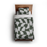 Twyla Checkered Army Green in Twin (68" x 88") Size