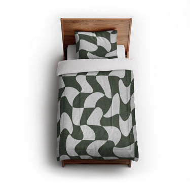 Twyla Checkered Army Green in Twin (68" x 88") Size
