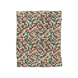 Pixel Mosaic Multicolor Earthtone in Twin (68" x 88") Size
