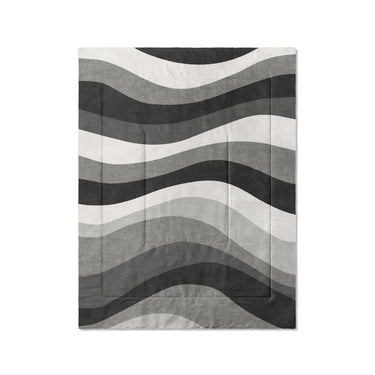 Sinuous Grey Monochrome in Twin (68" x 88") Size