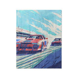 8 Bit Stock Cars in Twin (68" x 88") Size