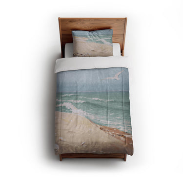 On the Beach by Fidelia Bridges in Twin (68" x 88") Size