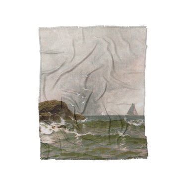 Stormy Narragansett Pier by Thomas Bircher in Twin (68" x 88") Size
