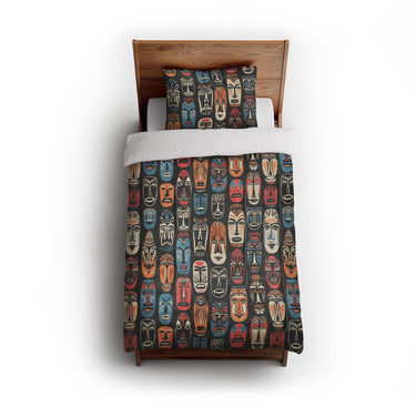 Tribal Masks in Twin (68" x 88") Size