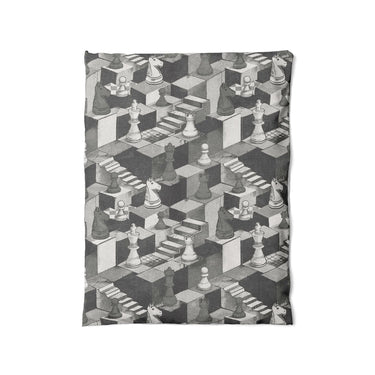 Harmon Surreal Chess Black & White in Twin (68" x 88") Size