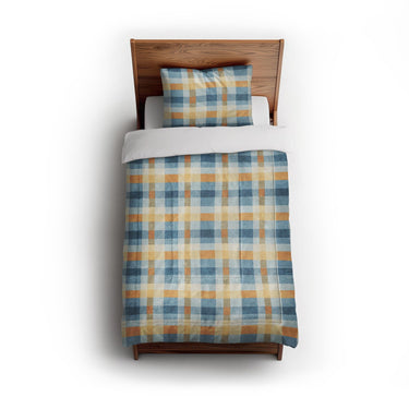 Monroe Plaid Blue & Yellow in Twin (68" x 88") Size