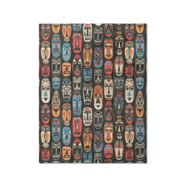 Tribal Masks in Twin (68" x 88") Size