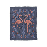 Flamingo Friends Navy in Twin (68" x 88") Size