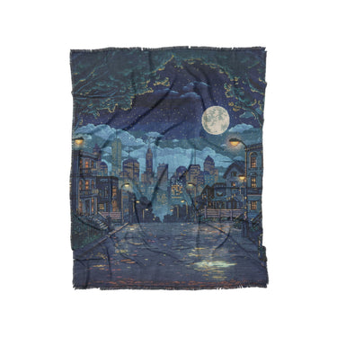 8 Bit Uptown Twilight Skyline in Twin (68" x 88") Size