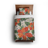 Mosaic Poinsettia Orange in Twin (68" x 88") Size