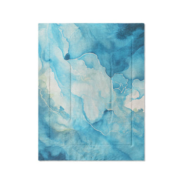 Zephyr Watercolor Azure Blue in Twin (68" x 88") Size