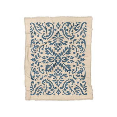 Floranna Ivory & Blue in Twin (68" x 88") Size