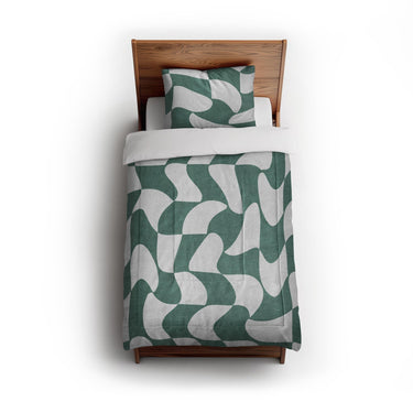 Twyla Checkered Aquamarine in Twin (68" x 88") Size