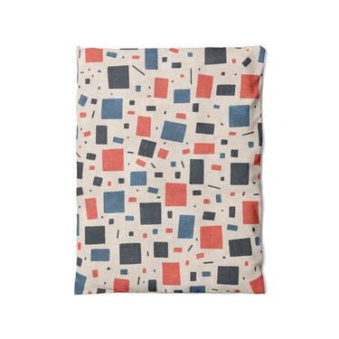 Geometric Confetti Blue & Red in Twin (68" x 88") Size