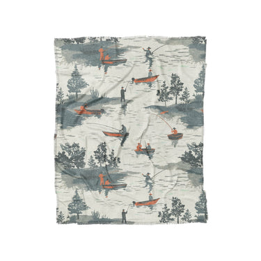 Gone Fishing in Twin (68" x 88") Size