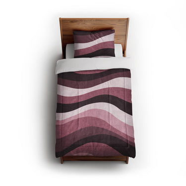 Sinuous Maroon Monochrome in Twin (68" x 88") Size